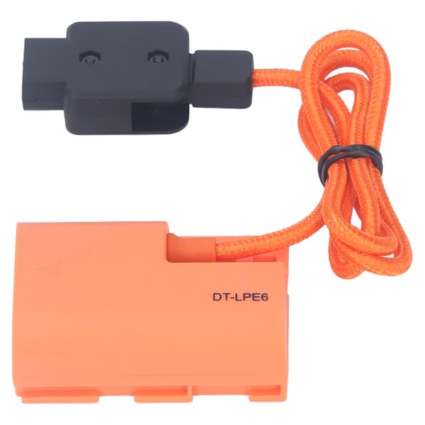 D Tap til LP E6 Dummybatteri Full Dekoding DC Kobler Dummybatteri med Indikatorlys for 5D Mark IV IlI Ll 5DSR 6D Mark II 7D Mark II 60D 60Da