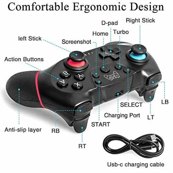 Switch Pro Trådløs Bluetooth Controller Gamepad