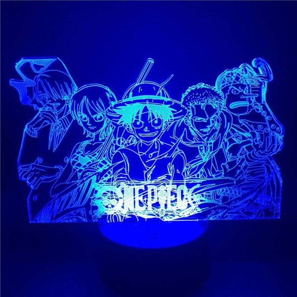 3D Yövalot Illuusiolamput One Piece Yövalo Luffy Sanji Zoro Nami 3D LED Illuusio Pöytälamppu Optinen Toimintahahmo Lamppu Sänky