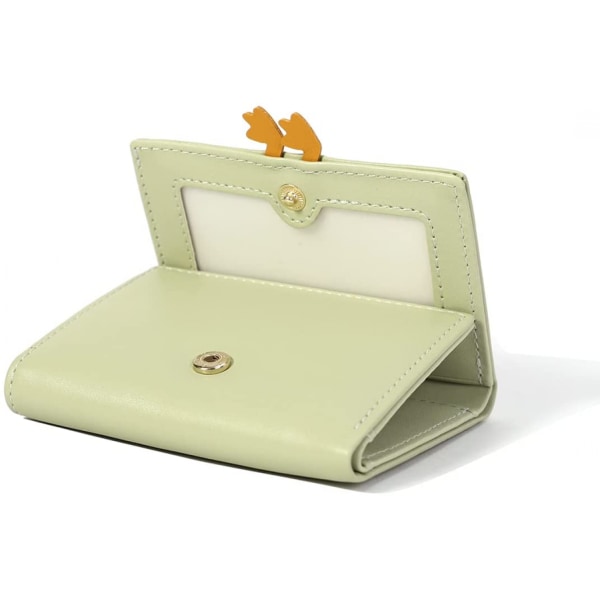 Söt 3D Duck trevikt plånbok Liten plånbok Kontantficka Korthållare ID-fönsterväska för kvinnor (GRÖN, DUCK PRINT)