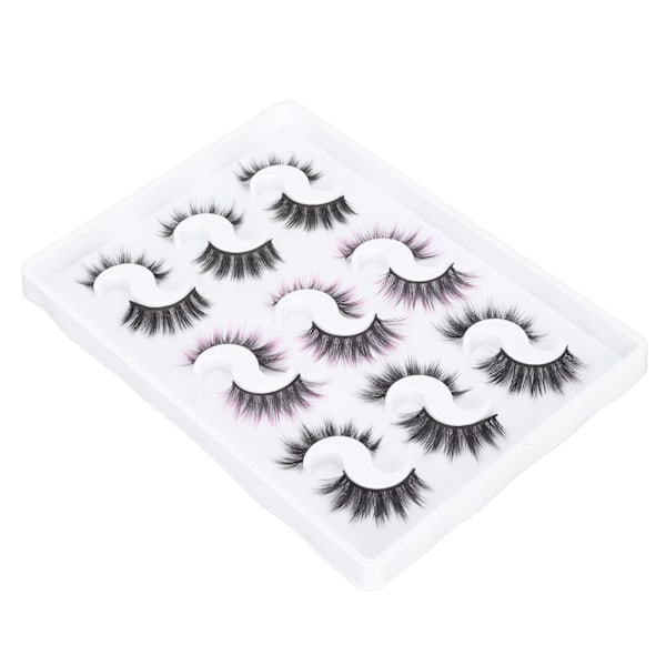 Falska ögonfransar 9 par Mjuka Naturligt Utseende Täta 6D Halvhandgjorda Fluffiga Återanvändbara Naturliga Fransar för Fest Cosplay Makeup