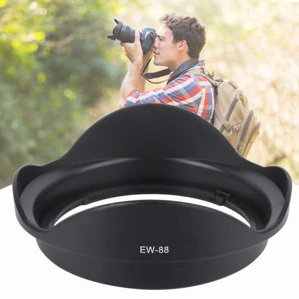 EW-88 Solblænde af plast, sort kameramontering, passer til EF 16-35mm f 2.8L II USM-objektiver