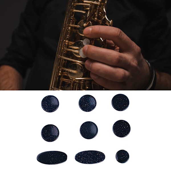 9PCS Saxofon Finger Pads Saxofon Nøgleknapper Musikinstrument Tilbehør Flere Størrelser C356 Mørkeblå