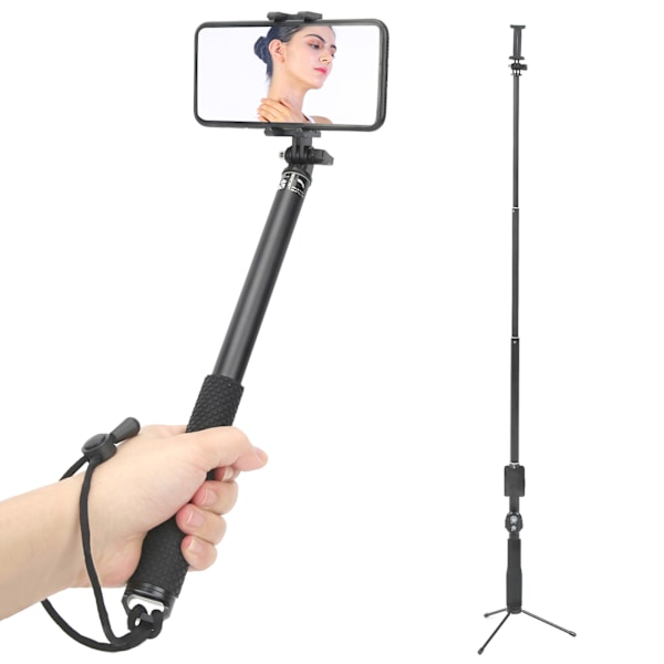 Actionkamera Handhållen Justerbar Selfie Stick Kamera Telefonklämma Stativ för Yi/GoPro