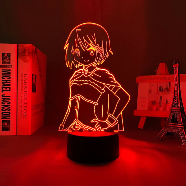 WJ Sayaka Miki Manga LED-nattlampa för barnrumsdekoration födelsedagspresent 7 färger skiftande lampa Anime 3D optisk illusion nattlampor PXJD