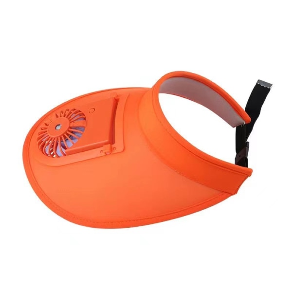 Women's Fan Visor - Fan Visor - 3-Position Adjustment and Large Area Sun Protection orange