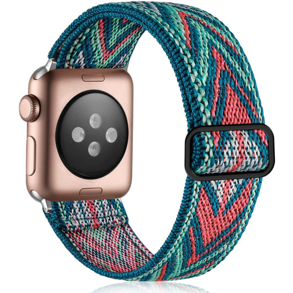 Kompatibel med Apple Watch Band 38mm 40mm 41mm  Kvinner Menn, Stretchy Nylon Solo Loop Armbånd for iWatch SE Serie 7 6 5 4 3 2 1, Pil Grønn