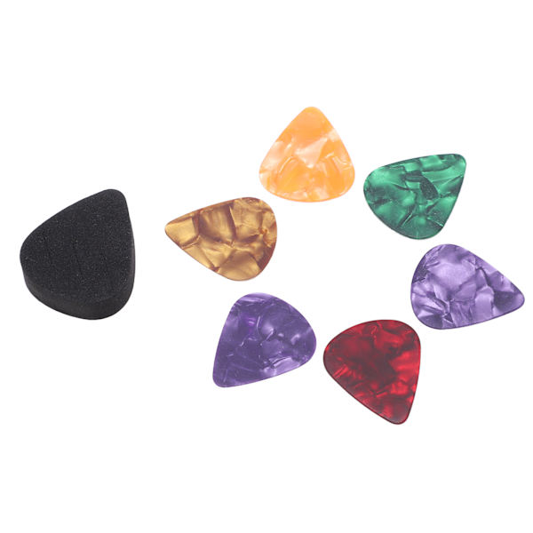 Plektrumhållare Set Plektrumförvaringsfodral med 6 st plektrum för gitarr Musikinstrument Tillbehör