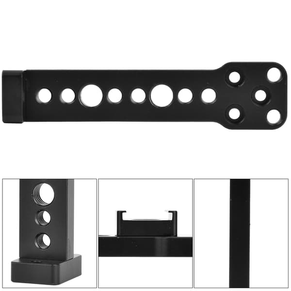 Sort aluminiumslegering kamera ekstern monteringsplade fast mikrofon til DJI Ronin s SC
