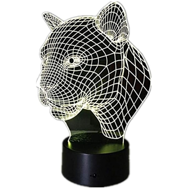 Cheetah Leopard Deco LED Bordlampa USB Laddning Sovrum Vardagsrum Bar Atmosfär Dekor LED Akryllampa