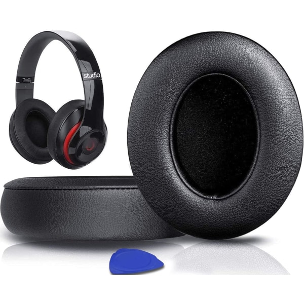 Reservedeler Øreputer Puter for Beats Studio 2 & Studio 3 Kablet & Trådløs Hodetelefoner, Øreputer med Mykt Proteinlær, Støyisolerende Minne Skum