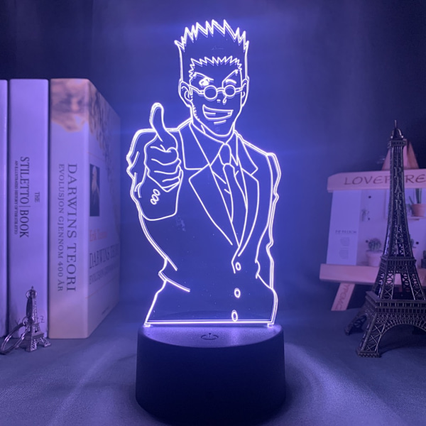 Wekity 3D Illusion Natlampe Anime Figur Skrivebordslampe USB-drevet 7 farver LED-lys med touch-kontakt til børns gave soveværelseindretning