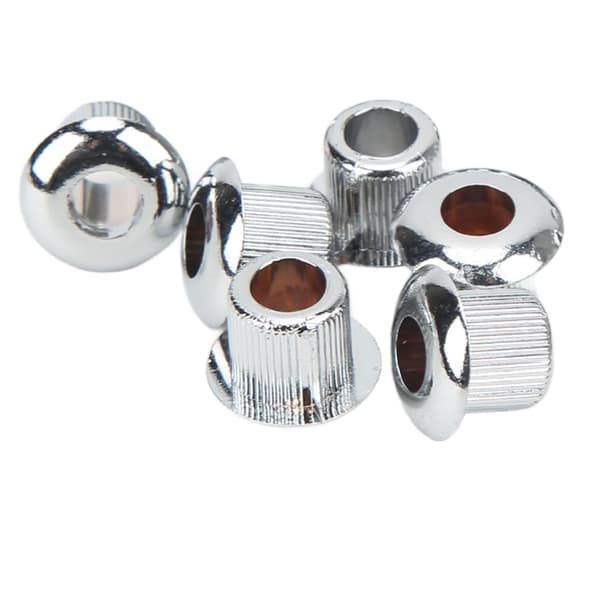 24 st gitarrsträngsknappar Ferrules 10 mm Högpresterande plastmaterial Halvstängt design Gitarrdelar Silver