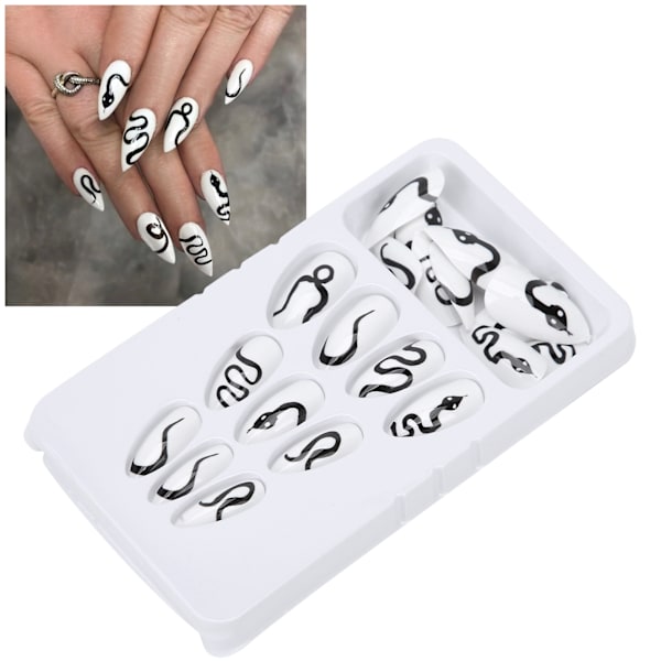 24 st falska naglar, full täckning, långa, färgglada, konstgjorda naglar för DIY-nagelkonst, salong N11