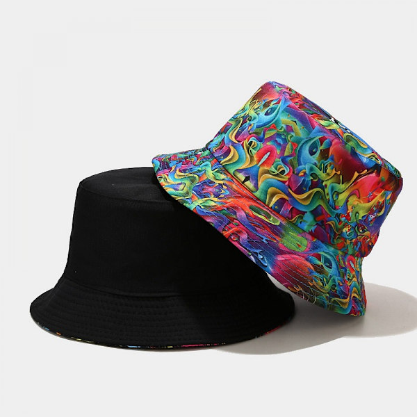Söt Bucket Hat Beach Fisherman Hattar för kvinnor, vändbara dubbelsidiga unisex (HATB040)