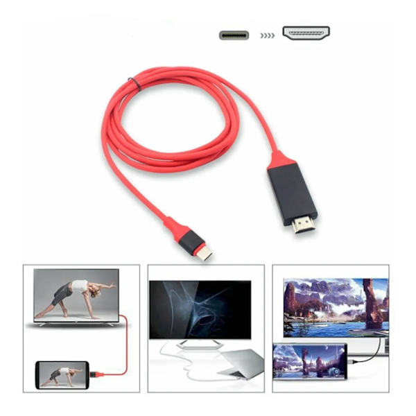 Type C til HD Multimedia Interface Adapter Kabel Konverter Høj Hastighed 4K til Telefon PC