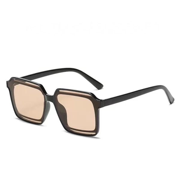Polariserade solglasögon för kvinnor män Klassiskt retro UV-skydd Silver spegelglas (svart-brun)