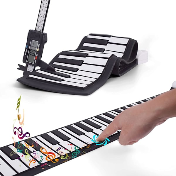 49 Tangenter Rulle Piano Legetøj Realistisk Lyd Genopladelig Elektrisk Hånd Rulle Piano Legetøj til Begynder Sort og Hvide Tangenter