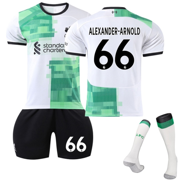 23/24 Liverpool borta fotbollströja set med strumpor 66 Alexander-arnold #16