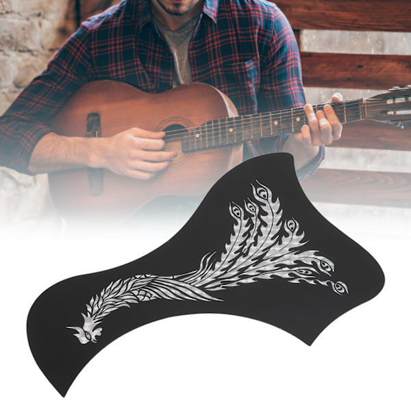 Gitarr plektrumskydd Klassisk Anti Scratch Plate Skyddande Instrument Tillbehör Fågel Typ Phoenix Mönster 10 st Silver