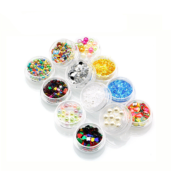 12 färger halvrunda färgglada linjepärlor fruktdekoration DIY nagelkonst glitter manikyrset