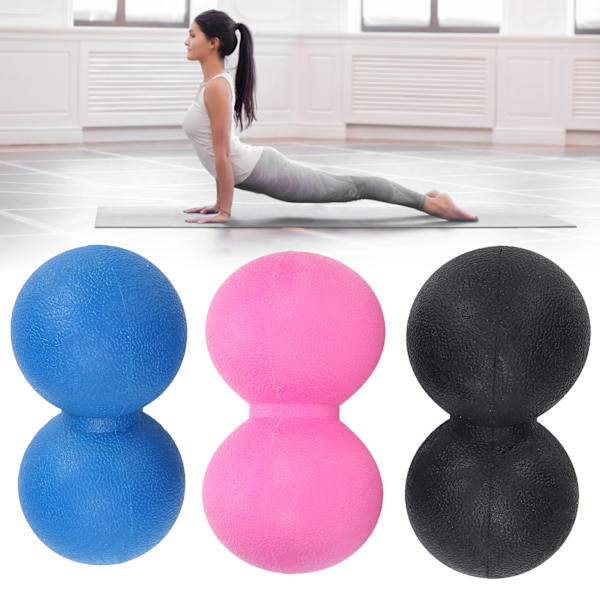 TPR Yoga Massage Ball Muscle Relax Portable Fitness Body Fascia Exercise Ball Set(Black Rose Red Blue ) Noir + Rose Rouge + Bleu