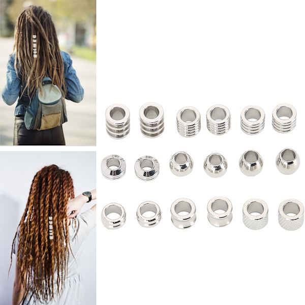 Dreadlocks rustfrit stål hår ringe hårklemmer smykker dekoration fletninger tilbehør