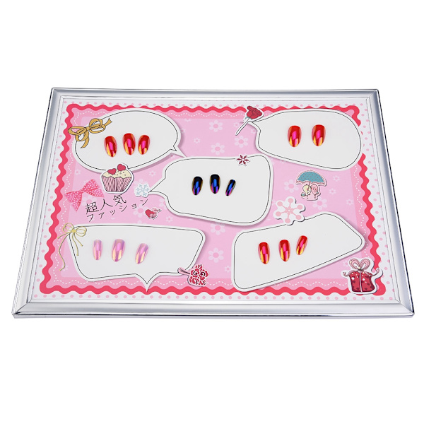Skum negletips display ramme bærbar tom neglekunst display kort manicure værktøj pink