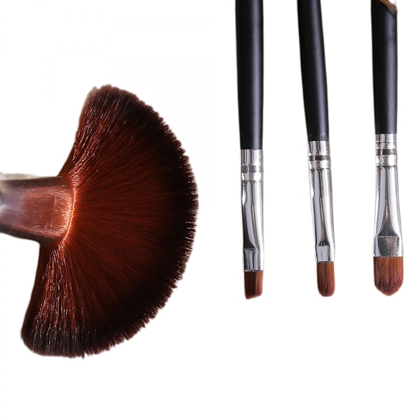 Ekte perfeksjon sminkebørster 7 stk sminkebørstesett med 1 øyenbrynsbarberhøvel Premium syntetiske foundationbørster Blanding ansikt