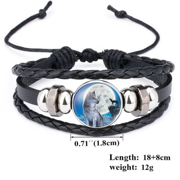 AVEKI Justerbart Varg Flätad Läderarmband - Söt Armband för Kvinnor, Den Vackra Presenten till Kvinnor, 12011412
