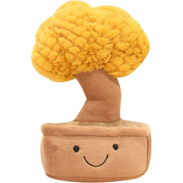 Mehikasvien Tyyny, Pehmolelu, 11\" Kukka Ruukku Täytetty Plushie Tyyny Koriste, Täytetty Kukka Ruukku Plushie, Ruukutettu Tyyny (Keltainen)