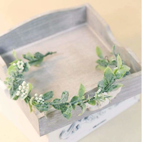 Faux boho tiara bröllop eukalyptus baldakin för fotorekvisita STYLE1 mycket flexibel kan formas till valfri form