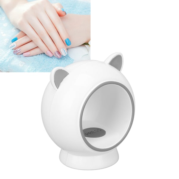 6W Mini Nagellampa 3st Ljuschips 360° Belysning Typ C Laddning UV LED Nagellack Härdande Lampa Vit