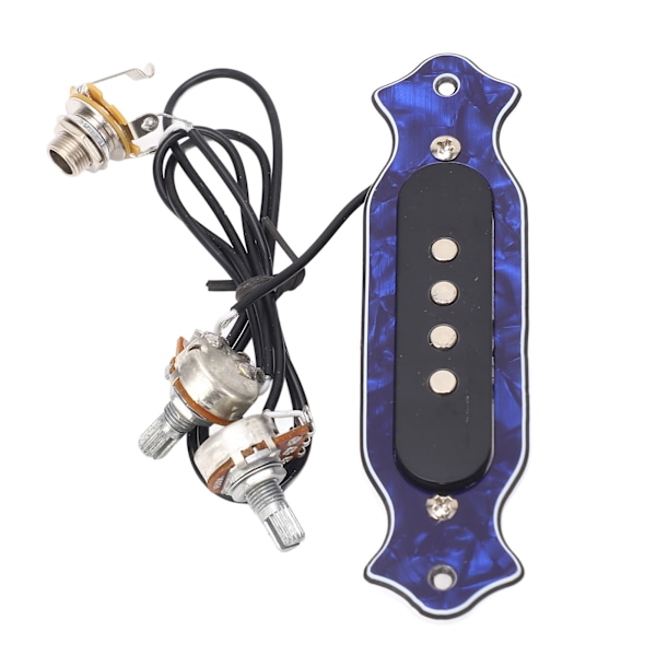 Akustisk gitar pickup 4 strenger kobber spole gitar pickup erstatning for øvelse og ytelse GMB334 blå farge