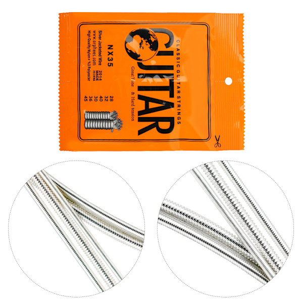 6 st/set Nylon Hållbara Klassiska Elektriska Gitarrsträngar NX-serien (NX35)