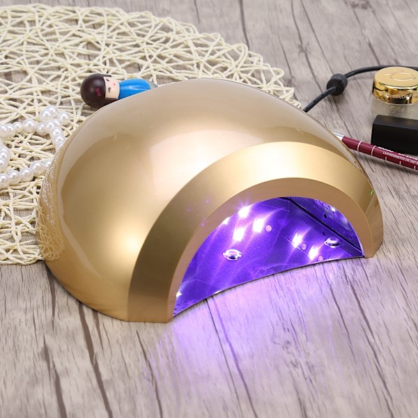 Trendig UV LED Automatisk Sensor Nagellampa Torkljusmaskin För Alla Geler Guld