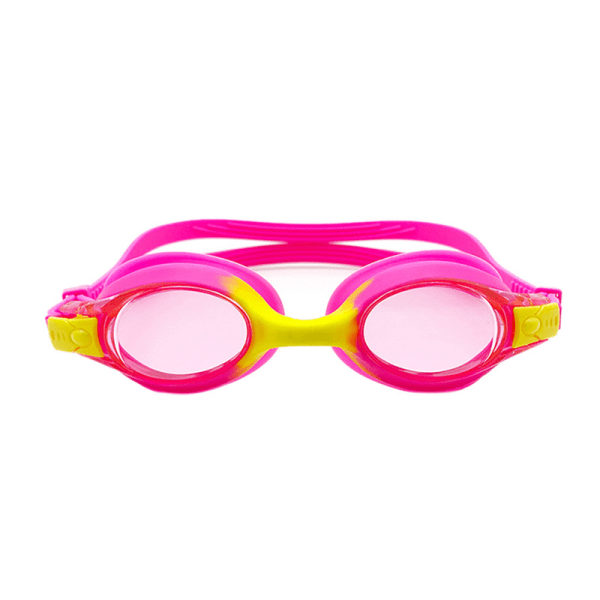 2-pack simglasögon för barn, flickor, pojkar i åldern 3-14 år, anti-dimma 100 % UV-skydd med resväska (rosa och gul)