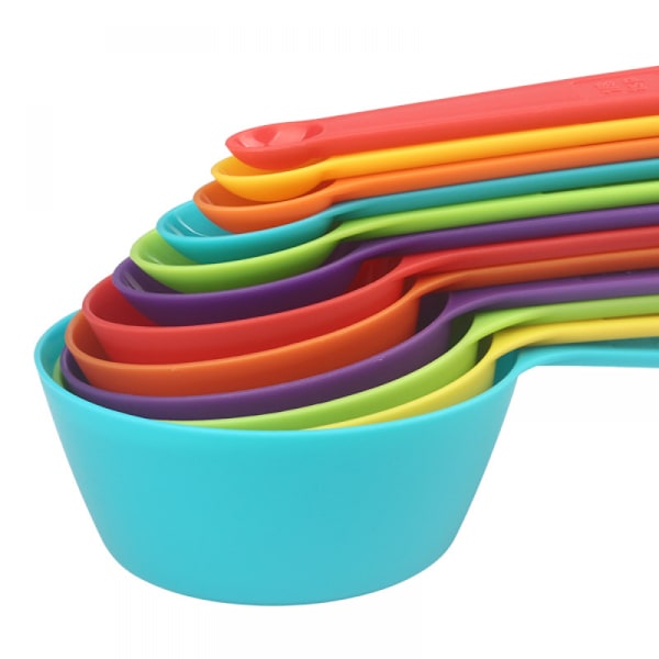 Kök Färg Plast Graderad Bakning Mätkopp Mätssked 12 Delar Set, Dedikerad Till Kök Matlagning Och Bakning