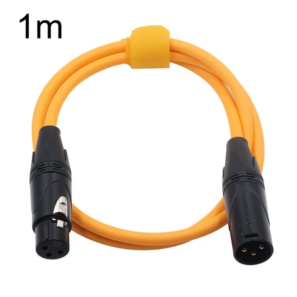 3-polet XLR han til hun stikforbindelse mikrofon lydforlængerkabel ledning (orange, 1m)