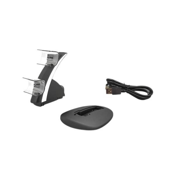Spelkontrollhandtag Dual Charger Dock för PS5 trådlös laddning Power Cradle Desktop Stand Station (svart)