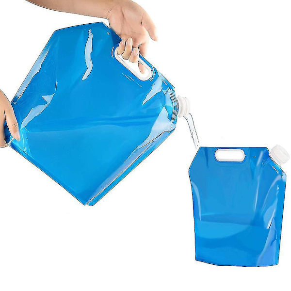 5l hopfällbar vattenbehållare, bärbar hopfällbar plastvattenpåse för camping (4 st)