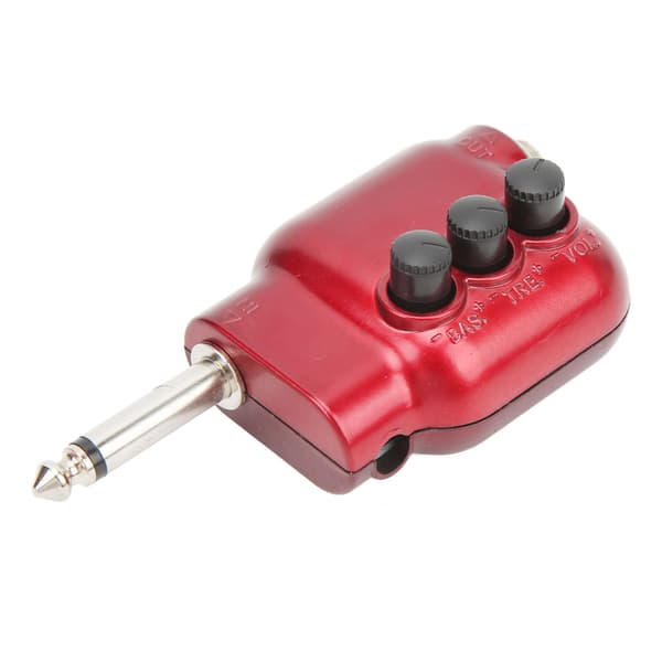 Gitar Pre-forsterker Mini Preamp 6,35 mm Plugg for Akustiske Gitarer Instrument Tilbehør Rød