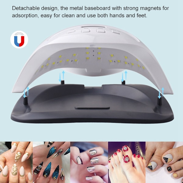 90W Nagelkonst UV LED-lampa Ljus Nagel Gel Torktumlare Härdande Polermaskin