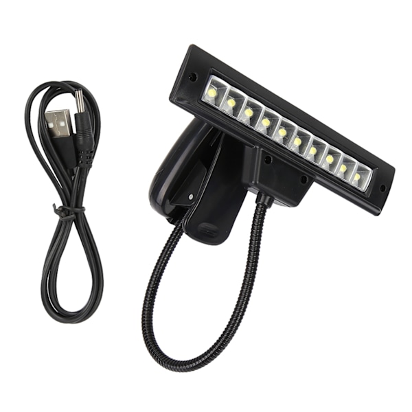 Bærbar orkester-notestativlys Fleksibel nakkeklips USB leselampe LED