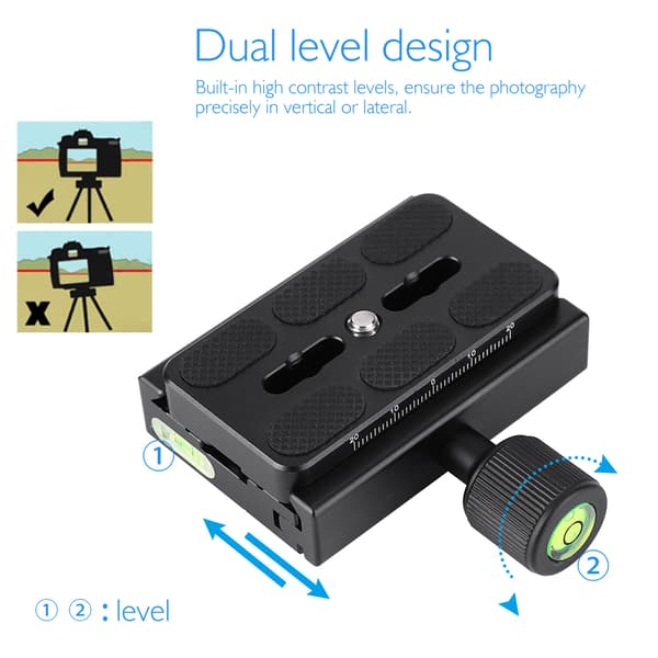 Bærbar Universal Kamera Quick Release Plade Adapter Monteringsskrue til Stativ Monopod