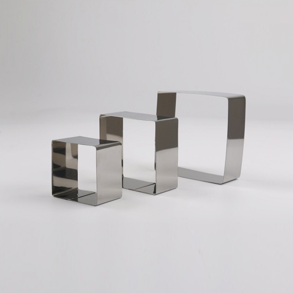 10/8/6CM rätvinklig fyrkantig rostfri mousse ring tårta form 3-delad bakform (10CM: längd 4 tum 8CM: 3 tum 6CM: 2 tum )