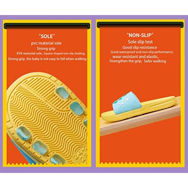 Pojkar och flickor sandaler tofflor dinosaurie sommar halkfri mjuk simbassäng utomhus strand inomhus badrum bad ---- Ljusgul（Storlek 26/27）