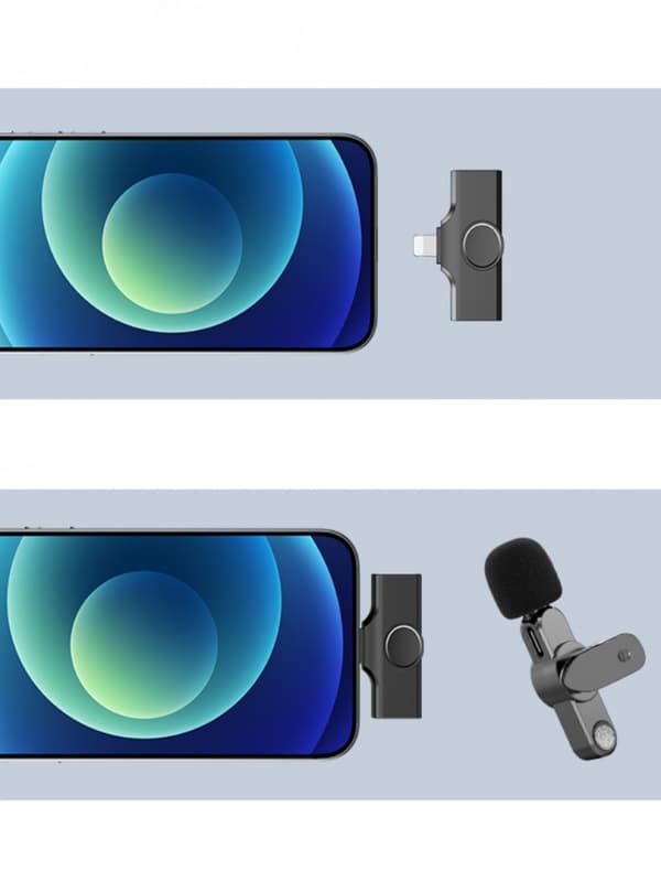 Langaton mikrofoni iPhone iPadia varten, minikrofoni, langattomat mikrofonit, langaton lavalier-mikrofoni, pidikemikrofonit