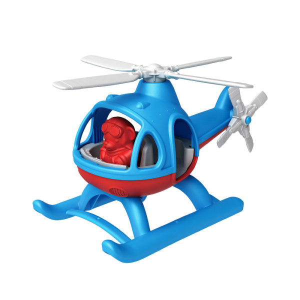 Helikopter blå stängd låda barnleksak, semester födelsedagspresent