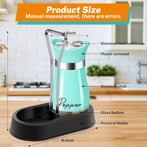 Teal Salt- og Peberkværn Sæt med Holder, 4 oz Turkis Køkken Dekoration og Tilbehør Farmhouse Gadgets Bord Husopvarmningsgave Teal
